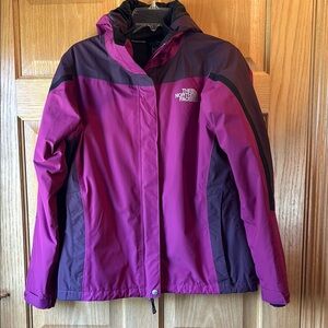 The North Face Women's Magenta and Black Ski Jacket